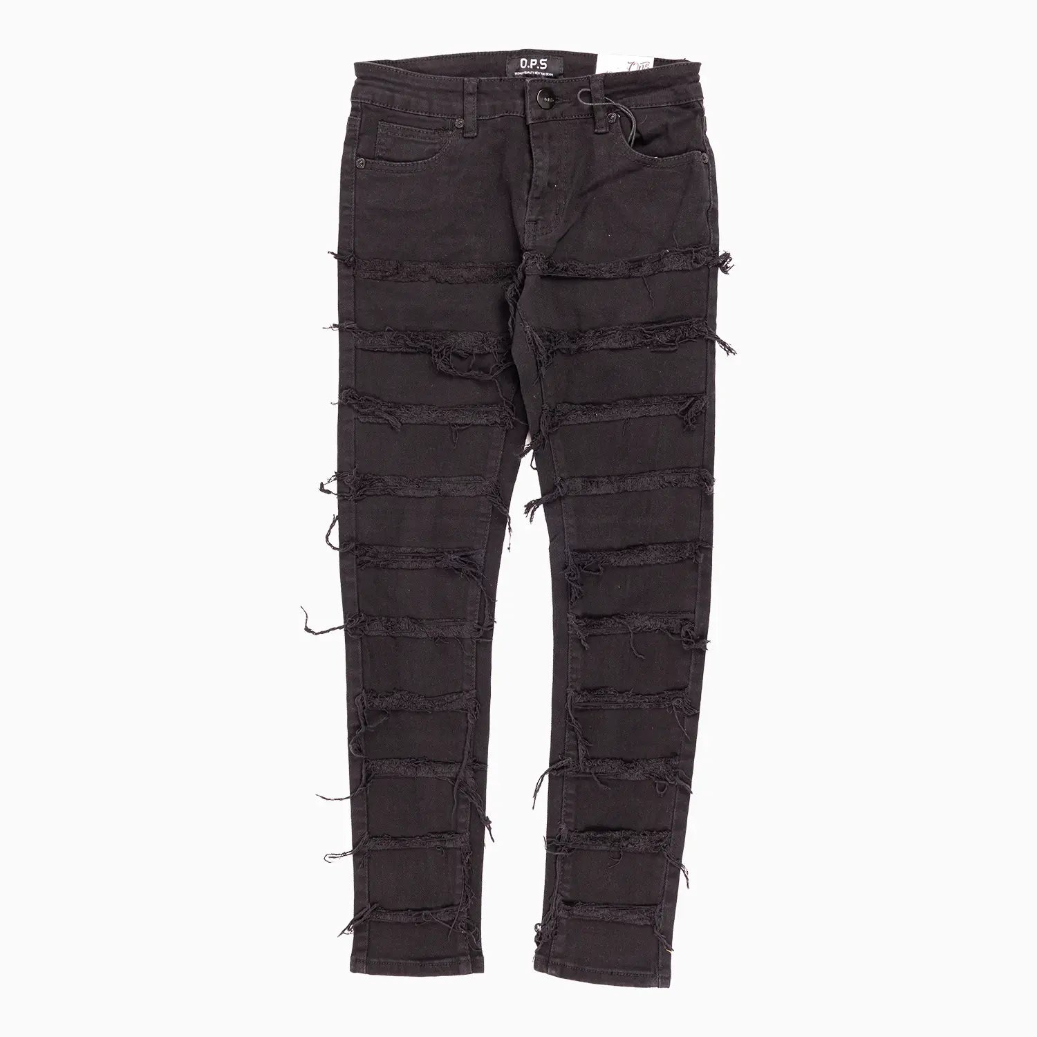Kid's Black Distressed Ripped Denim Jeans Pant Ops Denim - Tops and Bottoms USA